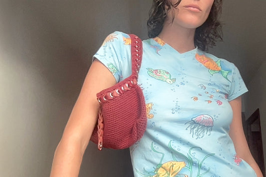 Red Baguette Belt Bag