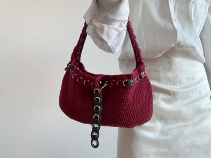 Red and Grey Baguette Belt Bag