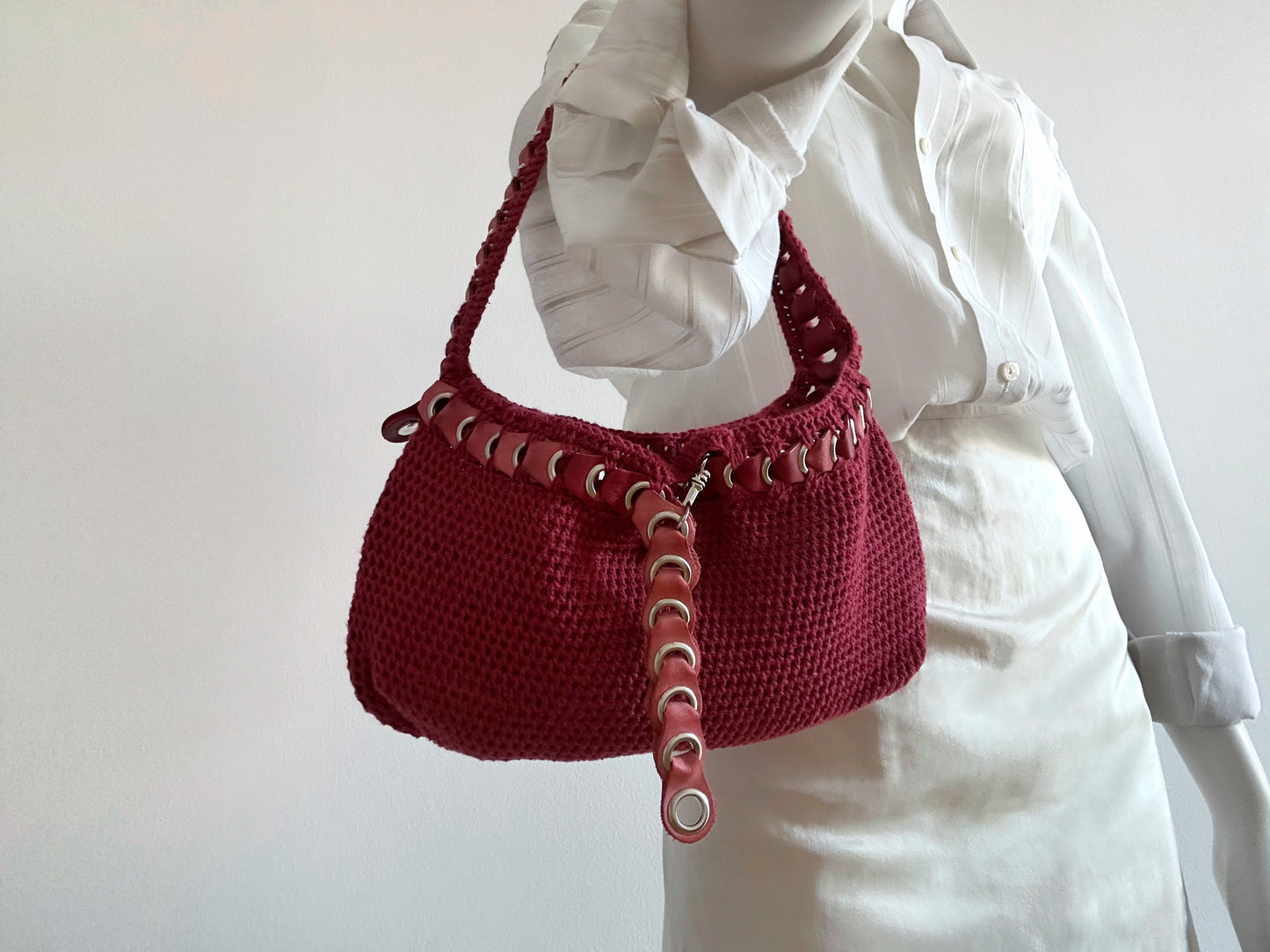 Red Baguette Belt Bag